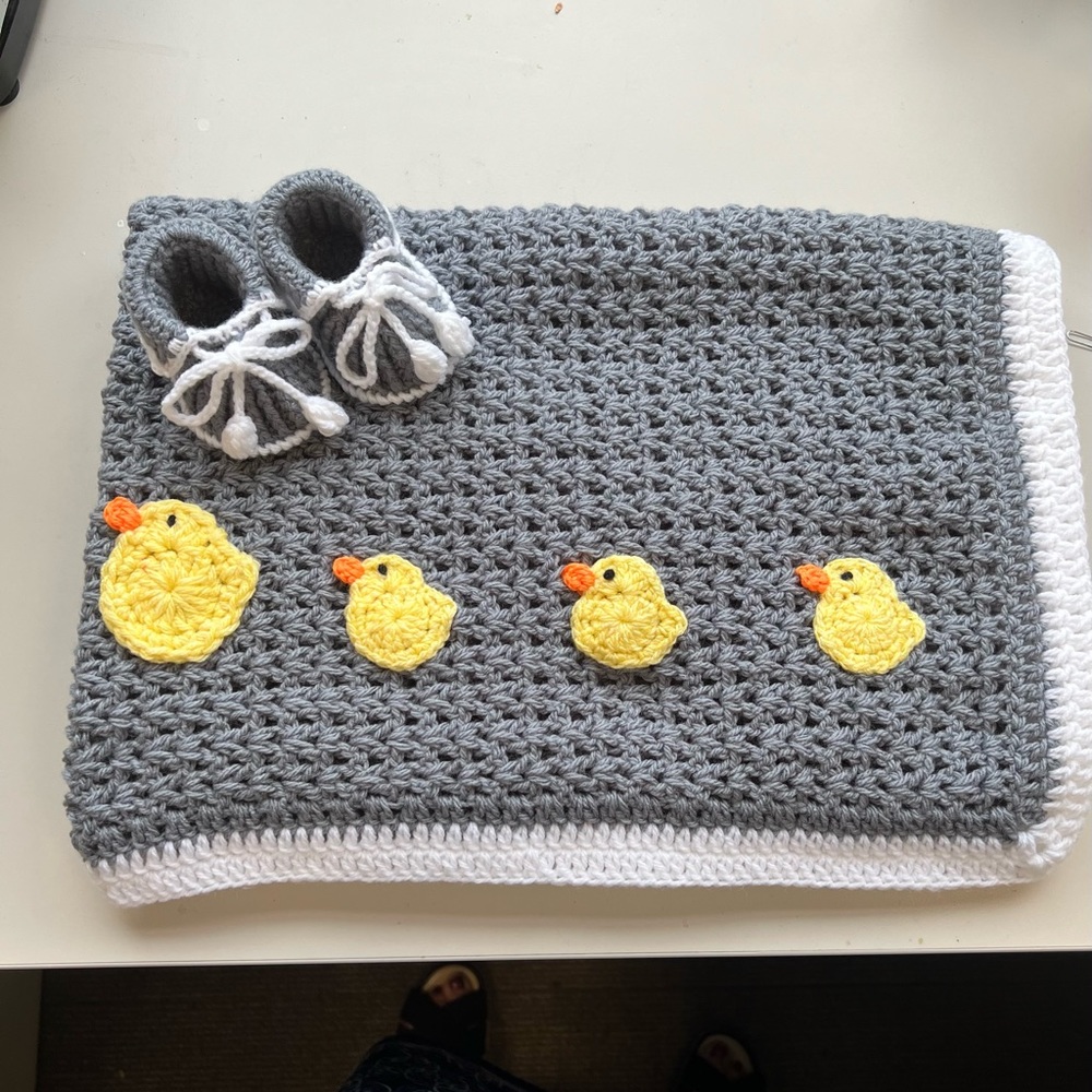 Crocheted baby blanket